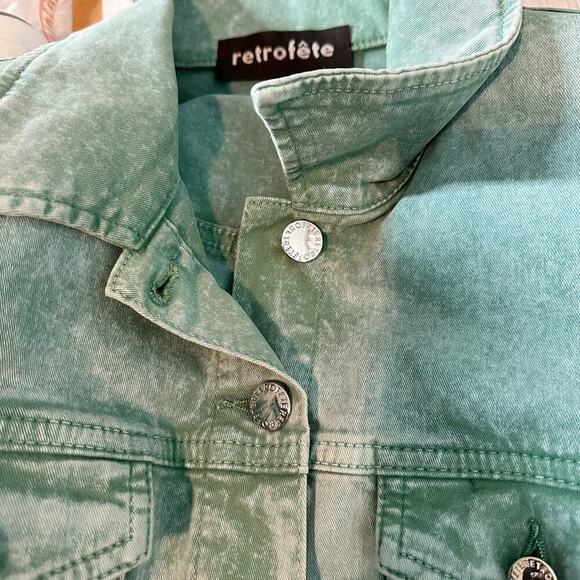 Retrofete Rissa Raw Hem Distressed Casual Jacket Size Small Mojito - Picture 6 of 13